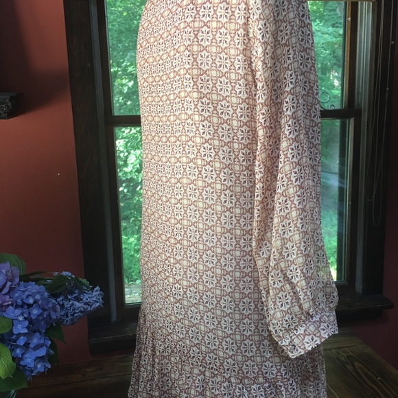 Rose & Olive Drop Waist Boho Style Print Dress - Picture 5 of 7